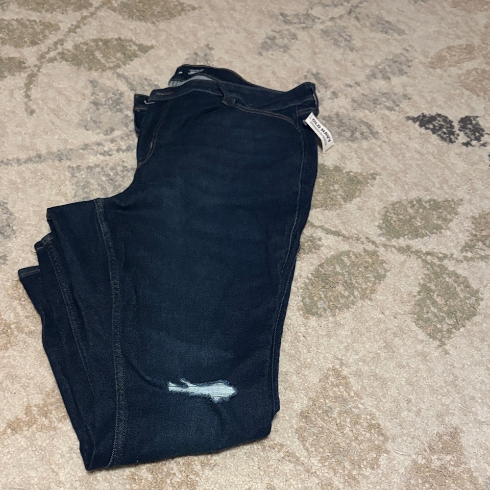NWT Dark Blue Distressed Jeans